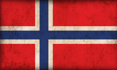 Norway flag on grunge background