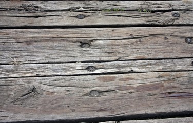 Wooden board on railway track