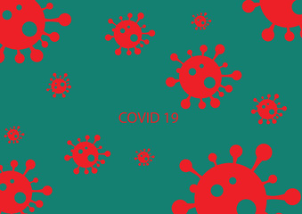 Vector green red virus concept Covid 19 design