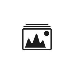 Vector Mountains Icon Symbol . Lorem Ipsum Illustration design
