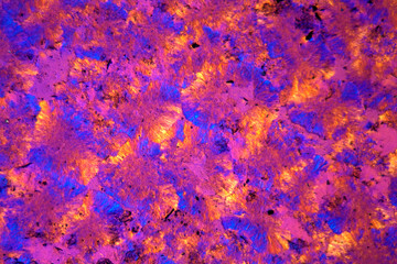 Microscope photo of a petrographic thin section of a Turquoise gem stone