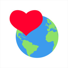 Earth globes isolated on white background. Flat planet Earth icon.