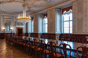 Interiors of the royal halls in the Christiansborg Palace in Copenhagen, Denmark