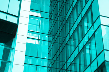 Fototapeta premium Windows of skyscraper in Tel Aviv, Israel Teel filter