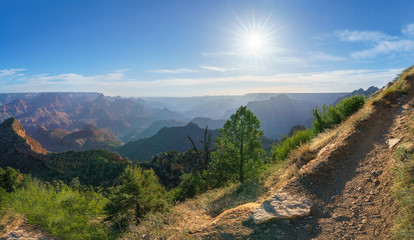 hiking the grandview trail at the south rim of grand canyon in arizona,usa