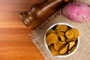 Baked beats with various spices. Stay at home concept. Top view.