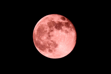 Fototapeta premium Full moon in a black sky. Astronomy concept
