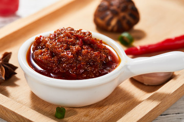 Creative drawing of the retro style of chili sauce