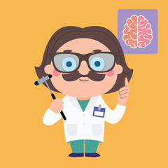 doctor neurologist cartoon character - 340746323