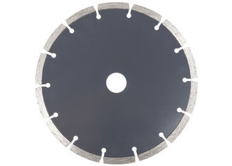Diamond saw blade for cutting concrete isolated on a white background
