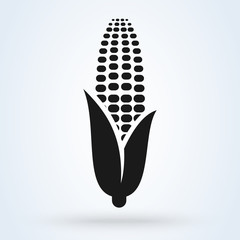 Corn Vegetable logo. Flat Icon Vector illustration