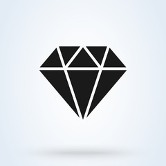 Diamond Icon. Simple flat symbol. Vector illustration