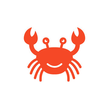 Crab icon flat vector illustration