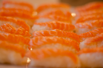 Homemade nigiri sushi