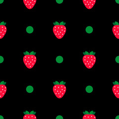 Seamless pattern with strawberries. Perfect for wallpapers, pattern fills, web page backgrounds, surface textures, textile.