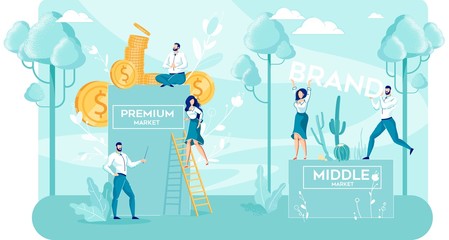 Fototapeta premium Premium and Middle Market Product Branding Value