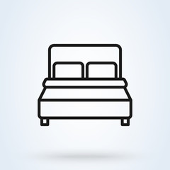 bed pillow simple . Line art style icon illustration