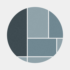 Mondrian style art colorful logo design illustration