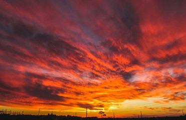 Amazing Sunset, Beautiful Colors of Sunset, Spectacular Clouds