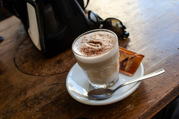 MORNING CAPPUCCINO AT A TOURIST SPOT