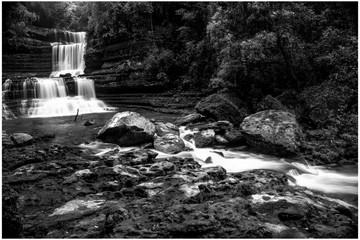 the baeutiful scenic wei sawdong waterfalls in meghalaya in khasi hill