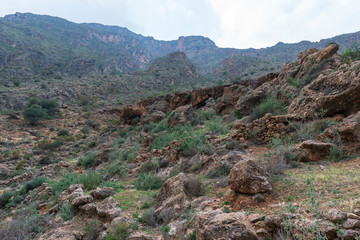 Steep mountains in the Cejor near the Beninar reservoir
