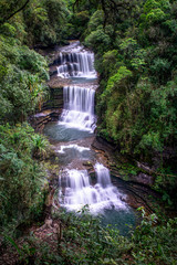 the baeutiful scenic wei sawdong waterfalls in meghalaya in khasi hill