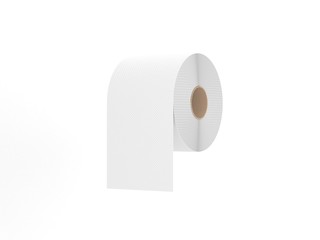 Roll of Toilet paper on white background. The coronavirus panic