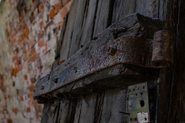 
old door with screws