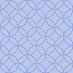 Fototapeta premium Colorful abstract round geo seamless pattern. Thin line circle geometric background. Vector illustration. 