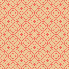 Colorful abstract round geo seamless pattern. Thin line circle geometric background. Vector illustration.   