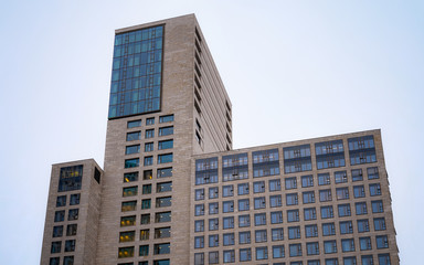 Modern skyscrapers as residential and office architecture Berlin copy space reflex