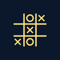 Obraz premium Tic-tac-toe, game, competition, icon. Vector illustration of design concept.