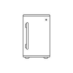 Refrigerator icon, kitchen equipment, household appliances. Vector illustration of modern technology design concept.