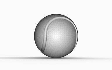 3d illustration of tennis ball isolated