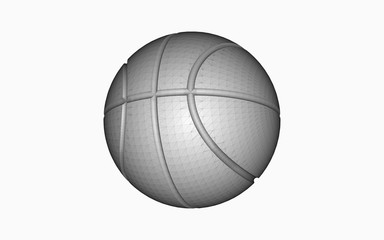 3d illustration of basket ball isolated