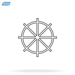 Line Ship steering wheel sign icon, vector illustration. Flat design style