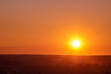Sunset over the Ukrainian city