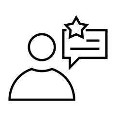 Customer experience icon in line style. Client reviews, ratings symbol. Business concept.