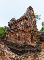 Banteay Srei ancient temple stupas, Angkor Wat, Sieam Reap, Cambodia