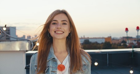 close up portrait of attractive woman