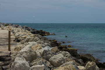 Fototapeta na wymiar Playas de Fort Taylor Beach en Key West