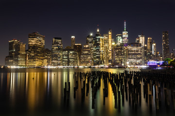 Fototapeta na wymiar New York City Skyline at NIght