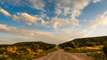 Lonely Road in Desert