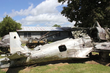 World War Two military equipment left behind after the war on Guadalcanal Island, Solomon Islands
