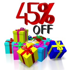 45% off - sale concept - 3D illustration