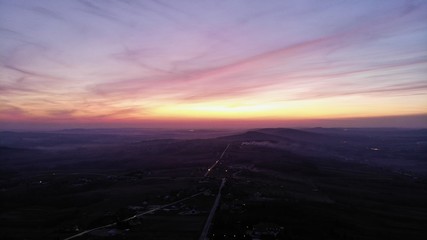 awesome sky, sun goes down, purple&pink sky © Krystian