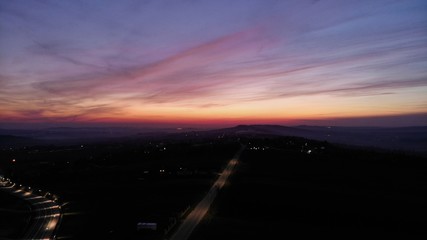 awesome sky, sun goes down, purple&pink sky © Krystian