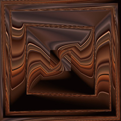 3d rendering illustration of shiny square shapes background with perspective effect.