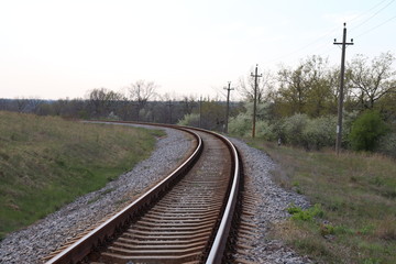 Obraz na płótnie Canvas railroad tracks in the forest